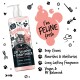 Flasche mit Bugalugs Luxury 2-in-1 Katzen-Shampoo + Conditioner mit Papaya und Kokosnuss, mit einer Cartoon-Katze, vegan, pH-ausgeglichen.