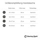 Größenempfehlung für Hundetaschen: S, M, L, XL mit Innenmaßen und Rückenlängen. Marke: Doctor Bark, Made in Germany.