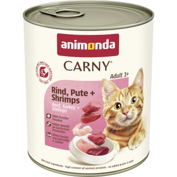 Meilleurs prix pour animonda Carny nourriture humide pour chat adulte Bœuf, dinde et crevettes 12x800 g