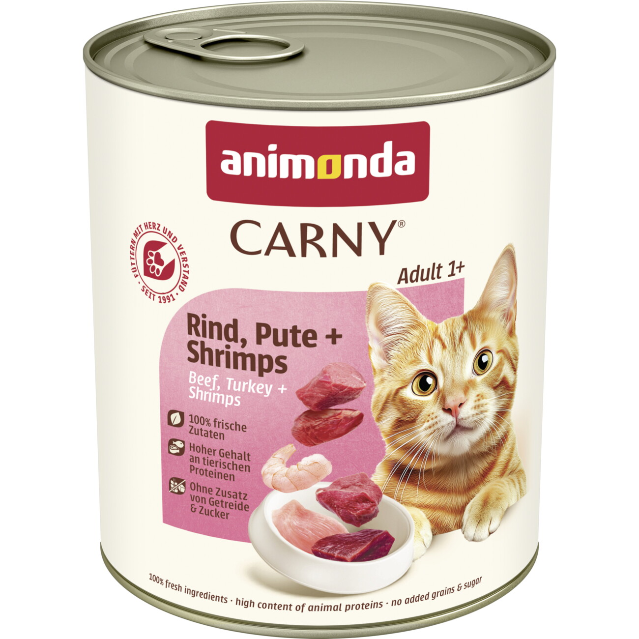 animonda Carny Nassfutter Katze Adult Rind, Pute und Shrimps 6x800 g