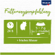 Fütterungsempfehlung für kleine Haustiere: 5-7g (etwa 1-2 Esslöffel) pro 24 Stunden, plus frisches Wasser.
