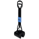 Schwarzer Haustierkot-Schaufel mit langem Griff und blauem AniOne-Logo, entworfen für eine einfache Reinigung von Haustierkot.