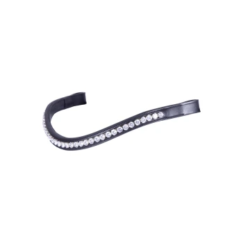 Ein stilvolles schwarzes Haustierhalsband, geschmückt mit funkelnden Strasssteinen entlang der Länge, das Eleganz für Haustiere zeigt.