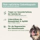 Rein natürliche Gelenkkapseln, mit Text, der Vorteile für die Gelenkgesundheit, Mobilität und Knorpelregeneration hervorhebt, neben einem glücklichen Hund.