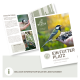 Eine Broschüre mit dem Titel 'Ein Futter Platz für Gartenvögel', die eine Hand zeigt, die Vogelfutter hält, mit einer Kohlmeise, die in der Nähe sitzt, und die das Füttern von Vögeln fördert.