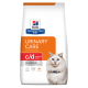 Sac de nourriture pour chat Hill's Prescription Diet Urinary Care c/d Multicare Stress avec chat blanc et détails clés du produit.