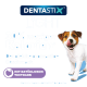 DENTASTIX LIGHT Hundesnack-Verpackung mit 30 % weniger Kalorien, natürlichem Truthahn-Geschmack und kleinem Hund auf blauem Hintergrund.