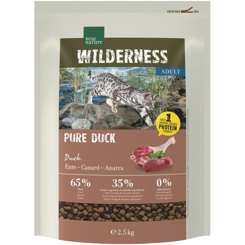 REAL NATURE WILDERNESS Nourriture sèche pour chat, Adulte, Pur Canard 2,5 kg