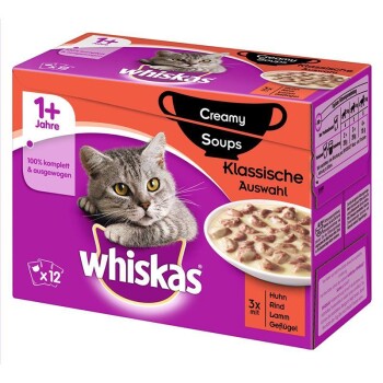 Whiskas Adult 1+ Creamy Soups 12x85g Klassische Auswahl