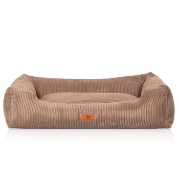 Hundebett aus Cord mit Handwebcharakter Olivia braun XL
