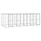 Ein großes, modulares Metallhundezwinger mit mehreren Abschnitten und Türen, entworfen für die Unterbringung von Haustieren.