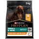 Purina Pro Plan Hundefutterbeutel, 3 kg, mit einem langhaarigen Hund auf der Vorderseite, beschriftet mit "Small & Mini Adult 1+" und "Everyday Nutrition."