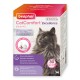 Emballage du kit de démarrage Beaphar CatComfort Excellence présentant un chat gris duveteux, avec du texte mettant en avant "Situations stressantes" et "30 jours."