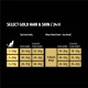Feeding guide for Select Gold Hair & Skin cat food, detailing portions for dry and mixed food based on cat weight.