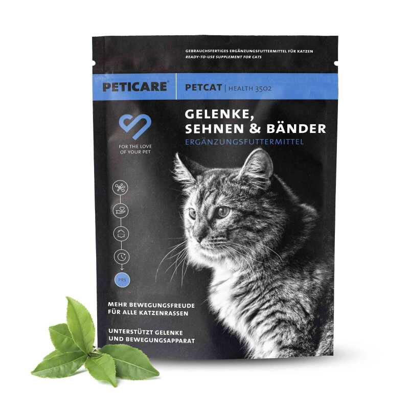 Peticare Gelenkpulver für Katzen, Mit MSM, Kollagen, stärkt Knochen, Gelenke