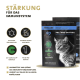 PetCare Pre/Pro-Biotika Ergänzung für Katzen, mit einem Katzenbild, behauptet, das Immunsystem und die Darmgesundheit zu unterstützen, mit Corvitalis-Komplex.