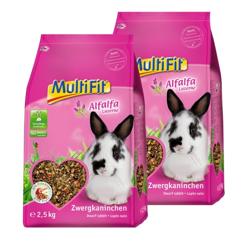 MultiFit voor dwergkonijnen met alfalfa 2x2,5 kg