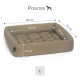 Hundebett von Pointer, Maße 80 cm x 60 cm x 15 cm, in einer weichen beige Farbe mit gepolstertem Design. Größe: L.