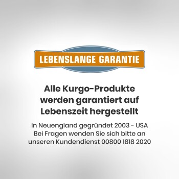 Lebenslange Garantie für Kurgo-Produkte, die auf Lebenszeit hergestellt werden. Kontakt: 00800 1818 2020.