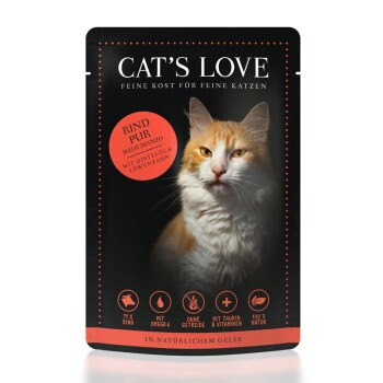 Cat’s Love Adult 12 x 85 g Classique Bœuf pur à l’huile de carthame et aux pissenlits