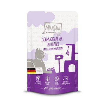 Nassfutter Katze Adult, Quetschie, Truthahn & Möhrchen 12x125 g