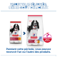 Deux sacs Hill's Science Plan pour chiens adultes avec chien noir et blanc, bannière 'Recette améliorée' et insigne ActivBiome+.