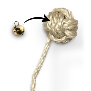 Katzenball Affenfaust aus reinem Sisal mit Glöckchen