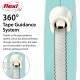 Flexi 360° Tape Guidance System image, showcasing a retractable leash mechanism with a silver tape and a turquoise casing.