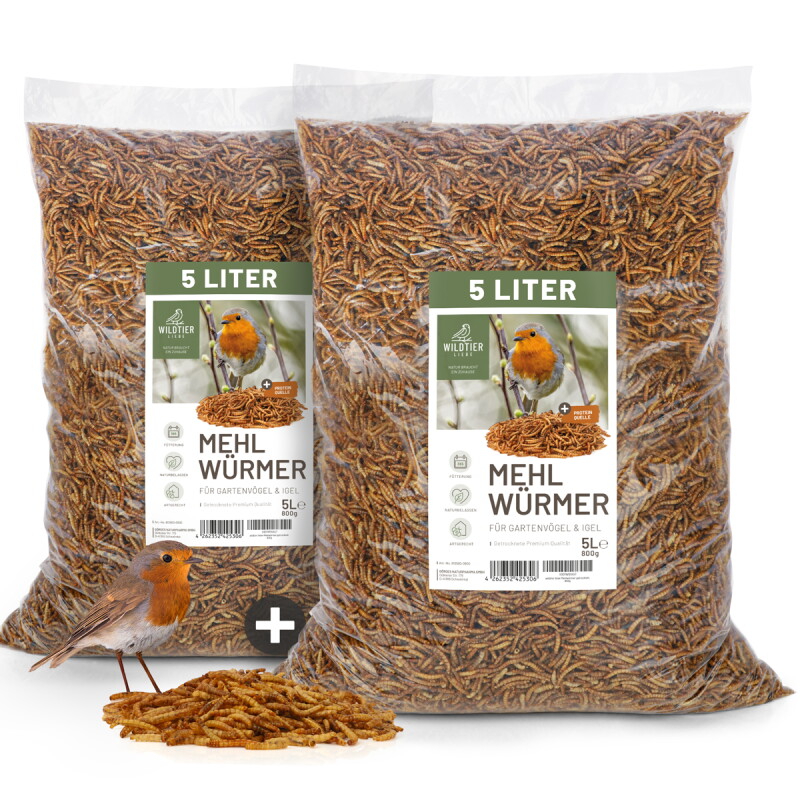 wildtier liebe Edel Mehlwürmer getrocknet 2 x 800g