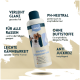 Welpen-Shampoo-Flasche mit der Aufschrift "Welpen Shampoo" mit pH-neutraler, entwirrungsfreier, duftfreier Formel für alle Rassen und verbesserter Fellglanz.