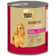 Dose Select Gold Senior Sensitive Hundefutter mit Golden Retriever Bild, Pferd mit Süßkartoffelgeschmack.