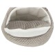 Lit pour animaux de compagnie confortable avec un extérieur doux et matelassé et un intérieur en peluche, avec un coussin amovible pour un nettoyage facile.