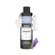 Schwarze Flasche Alphazoo Lavellness Lavendelshampoo für Haustiere mit Lavendelblüten und deutschem Text auf dem Etikett.