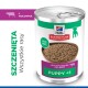 Puszka mokrej karmy Hill's Science Plan dla szczeniąt, pate; etykieta 'PUPPY <1' i 'Healthy recipe with beef'.