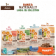 IAMS Naturally Land & Sea Collection für erwachsene Katzen, mit Beuteln von Lachs, Lamm, Thunfisch und Huhn, gekennzeichnet mit "100% vollständige Ernährung."