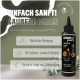ALPHAZOO Beauty Ohrreiniger für Haustiere, hergestellt mit Kamille und Ringelblume, der seine sanften Reinigungseigenschaften hervorhebt.