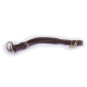 Braune Lederleine für Hunde mit Metallringen und einem Clip, entworfen für sichere Befestigung und Komfort.