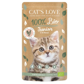 Bio Nassfutter Katze Junior in Gelee Geflügel 6x100 g