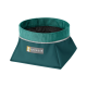 Eine teal-farbene zusammenklappbare Haustierschüssel mit grauem Ruffwear-Logo, mit einem stabilen Design und einer breiten Öffnung für einfaches Füttern.
