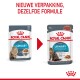 Afbeelding van twee zakken Royal Canin Urinary kattenvoer met nieuwe verpakking en tekst: "Nieuwe verpakking, dezelfde formule."