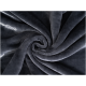 Weiche, dunkelgraue Haustierdecke mit plüschiger Textur, im Spiral-Muster angeordnet.