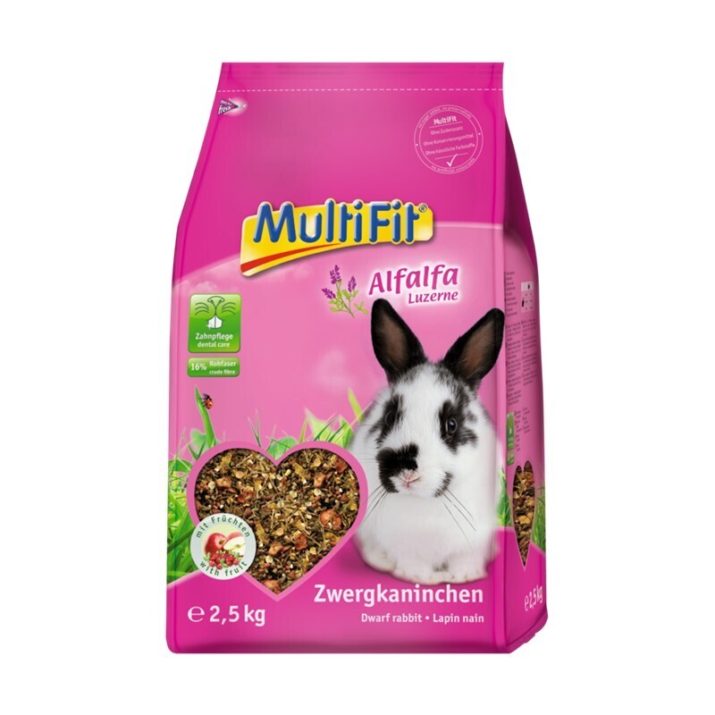 MultiFit voor dwergkonijnen met alfalfa 2,5 kg