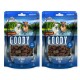 Deux sacs de friandises pour chiens DeliBest Goody, avec une formule de viande fraîche semi-humide, sans céréales, au goût de cheval.