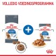 Royal Canin Light Weight kattenvoer verpakking, met droge brokjes en natvoer op een bord, met de tekst 'Volledig Voedingsprogramma.'