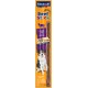 Vitakraft Beef Stick für Hunde, mit einem lächelnden Hund, mit Text, der 90% Fleischgehalt, Lammzusatz und "Kein Zucker hinzugefügt" hervorhebt.