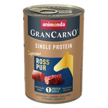 GranCarno Single Protein Supreme Nassfutter Hund Adult, Ross pur 6x400 g