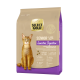 Select Gold Senior Katzenfutterbeutel mit einer braunen getigerten Katze, beschriftet mit "Sensitive Digestion", mit Angaben zu Geflügel- und Reiszutaten.