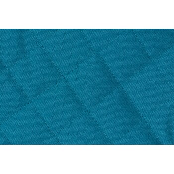 Teal gesteppter Stoff mit einem Diamantmuster, das eine strukturierte Oberfläche zeigt, die sich für Haustierbettwäsche oder Zubehör eignet.