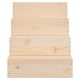 Holz-Haustiertreppe mit vier Stufen, mit natürlichem Finish und sichtbaren Schrauben an den Seiten.