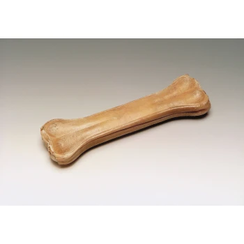 Os à mâcher, env. 12,5cm, par 5pces. 2 Pièce, 21,5 cm Un grand os à mâcher pour chien beige avec une surface lisse, reposant sur un fond gris clair.